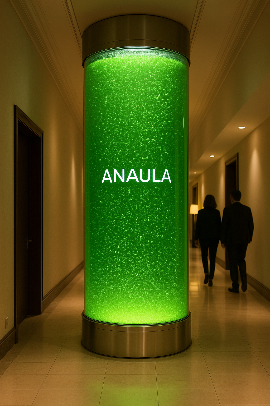 Anaula bioreactor in hotel hallway